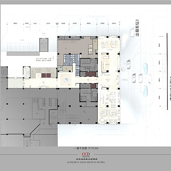 【CAD图纸】龙华逸林希尔顿酒店 彩平彩立+效果图+CAD施工图+物料