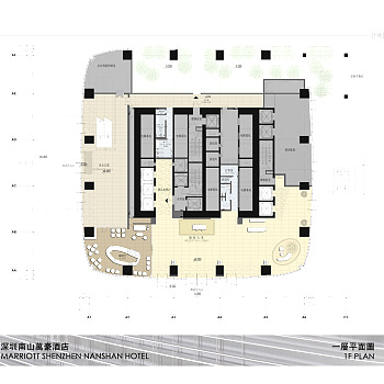 【CAD图纸】深圳南山中洲万豪酒店客房及公区 竣工图+效果图+实景+彩平