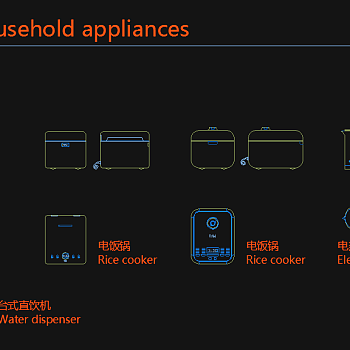 【CAD图纸】常用电器CAD动态图库