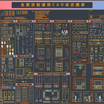 【CAD图纸】全屋定制通用CAD动态块