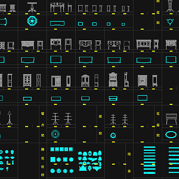 【CAD图纸】欧式家具CAD立面图块