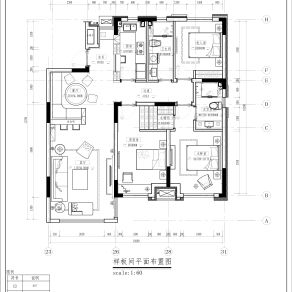 【CAD图纸】三房两厅欧式奢华住宅 CAD施工图+效果图