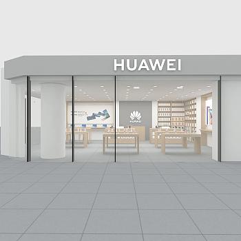 【CAD图纸】华为手机潮品上海漫游旗舰店 CAD施工图+效果图+实景照片