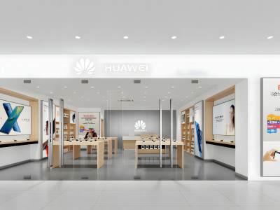 现代华为手机专卖店模型