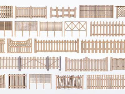现代篱笆木格栅