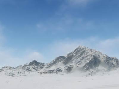 现代雪山雪地景观