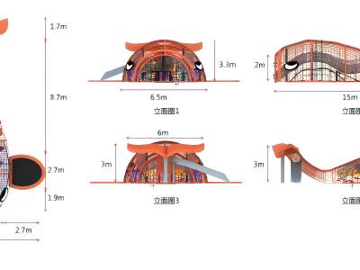 现代鲸鱼主题儿童游乐设施