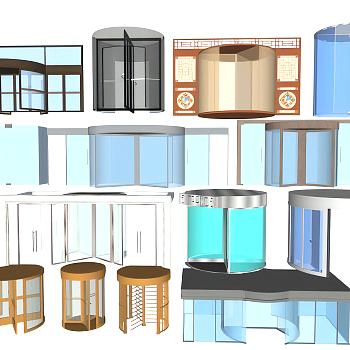 现代旋转玻璃门