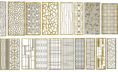 现代金属隔断屏风组合
