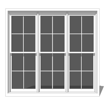 现代铝合金窗户SU模型