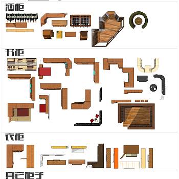 【免扣素材】衣柜电视柜彩平PSD图