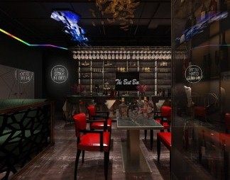 工业LOFT酒吧3D模型下载