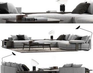 现代转角沙发3D模型下载
