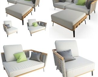 现代户外沙发3D模型下载