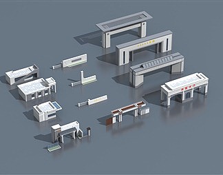 新中式大门3D模型下载