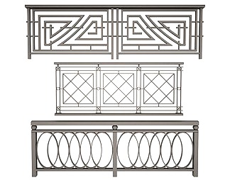 现代护栏3D模型下载