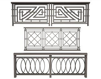 现代护栏3D模型下载