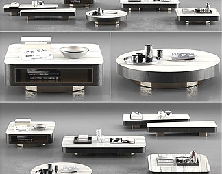 现代茶几3D模型下载