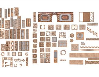 中式窗花3D模型下载