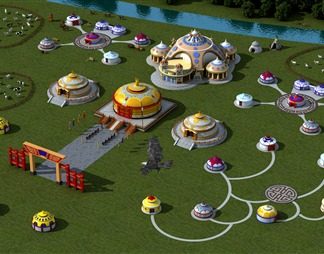 民族风蒙古包3D模型下载