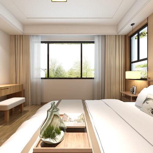 新中式卧室全景3D模型