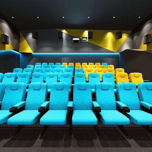 现代电影院放映厅全景3D模型
