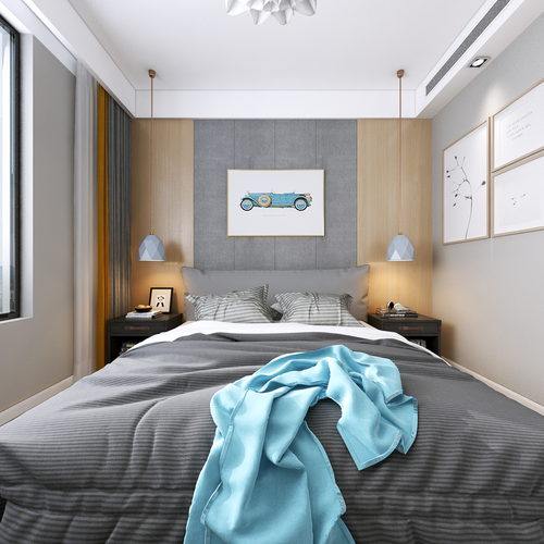 现代卧室全景3D模型