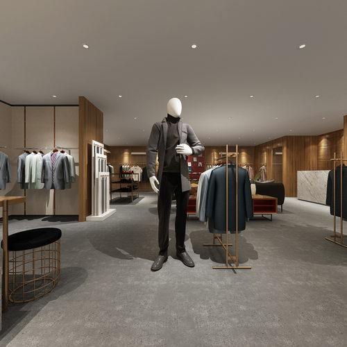 现代服装店全景3D模型