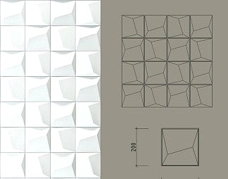 现代墙面3D模型下载