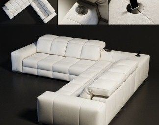 现代多人沙发3D模型下载