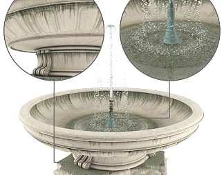 欧式喷泉3D模型下载