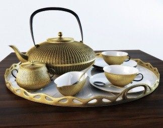 现代茶具3D模型下载