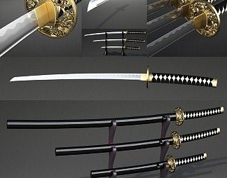 日韩武士刀3D模型下载