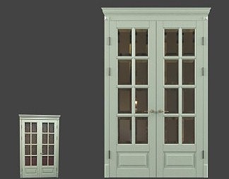 欧式双开门3D模型下载