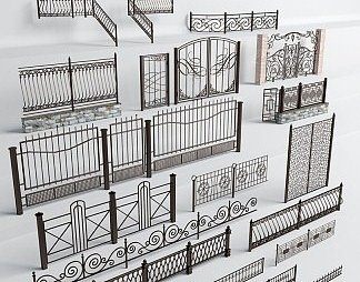 简欧大门3D模型下载