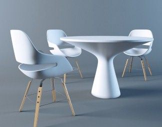 现代休闲桌椅组合3D模型下载