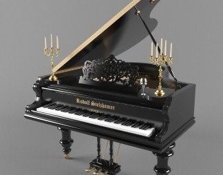 后现代钢琴3D模型下载