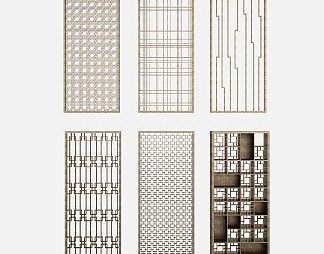 新中式隔断3D模型下载