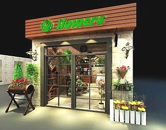 工业LOFT花店3D模型下载