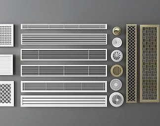现代空调出风口3D模型下载