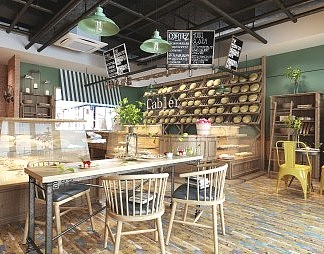 工业LOFT蛋糕店3D模型下载