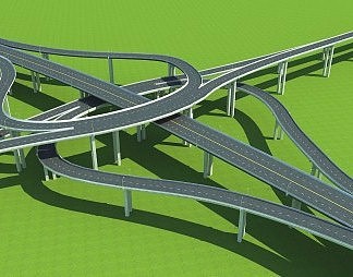 现代道路3D模型下载