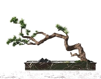 新中式盆景3D模型下载