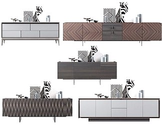 现代电视柜3D模型下载