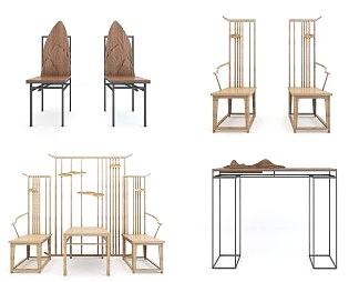 新中式休闲椅3D模型下载
