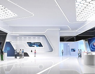 现代展厅3D模型下载