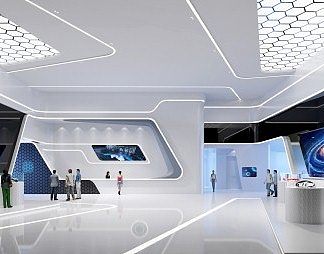 现代展厅3D模型下载