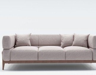 现代三人沙发3D模型下载