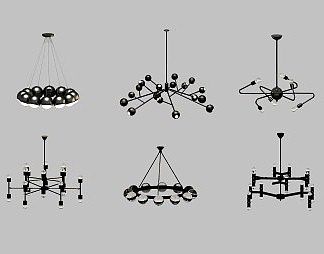 现代吊灯3D模型下载