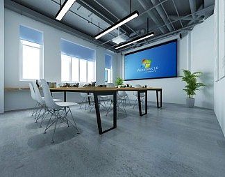 工业LOFT教室3D模型下载